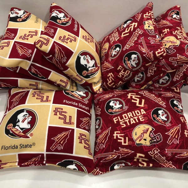 FLORIDA STATE SEMINOLES 8 Cornhole Bags Bean Toss 4 Of Each Print 2 Sides