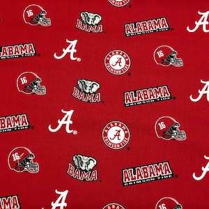 ALABAMA CRIMSON TIDE  ncaa  Cotton Fabric Sykel Enterprises