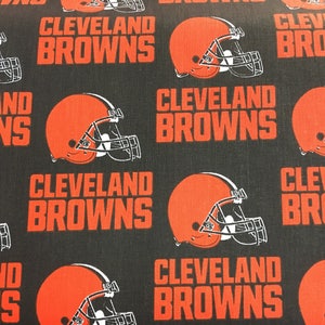 CLEVELAND BROWNS 60&quot; Wide Cotton Fabric By The Yard By The 1/2 Yard NFL