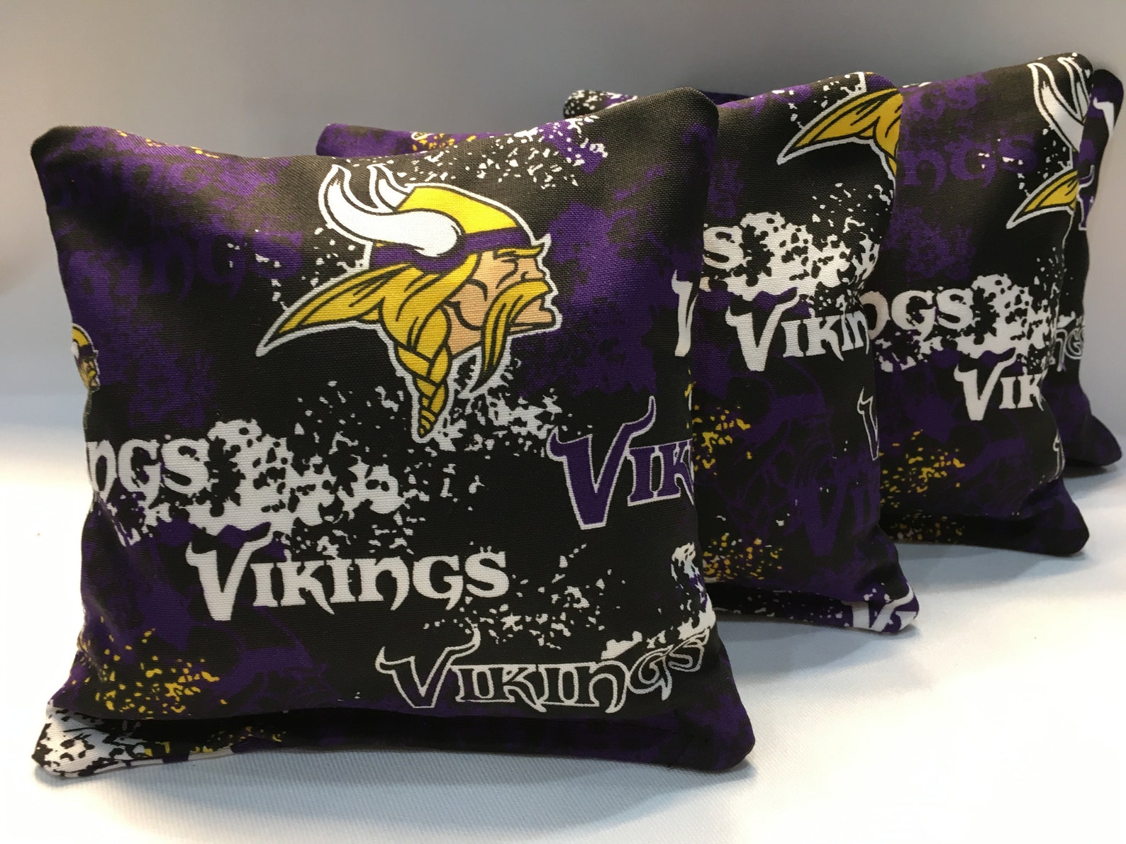 MINNESOTA VIKINGS 4 Cornhole Bags Bean Toss Print 2 Sides Etsy