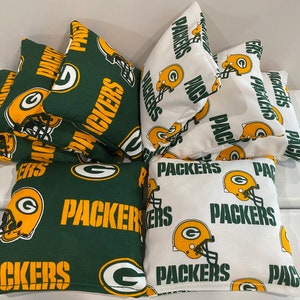 GREEN BAY Packers 8 Cornhole Bags Bean Toss 4 Of Each Print 2 Sides