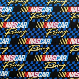NASCAR Racing 45&quot; Wide Cotton Fabric By The Yard By The 1/2 Yard