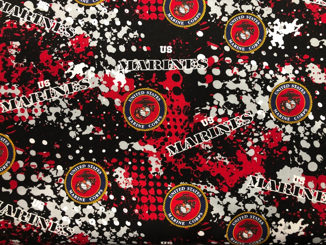 US MARINES Military Cotton Fabric By The Yard By The 1/2 Yard Etsy