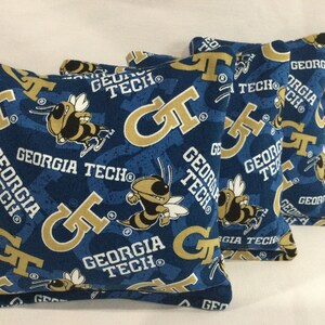 GEORGIA TECH 4 Cornhole Bags Bean Toss Print 2 Sides