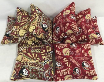 FLORIDA STATE SEMINOLES 8 Cornhole Bags Bean Toss 4 Of Each Print 2 Sides