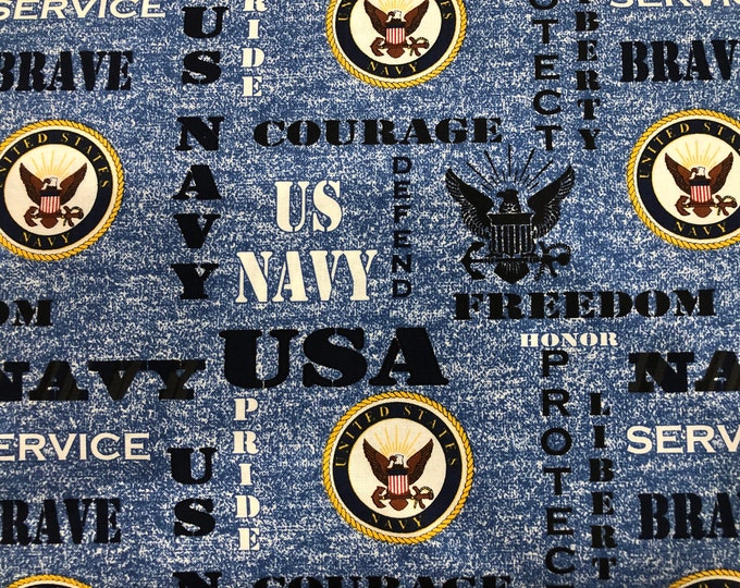US NAVY Military Cotton Fabric by the Yard by the 1/2 Yard Etsy