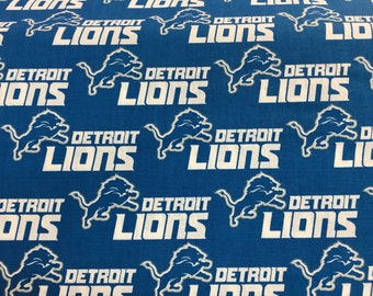 Detroit Lions Cotton Fabric - NFL Team Print (By The Yard)