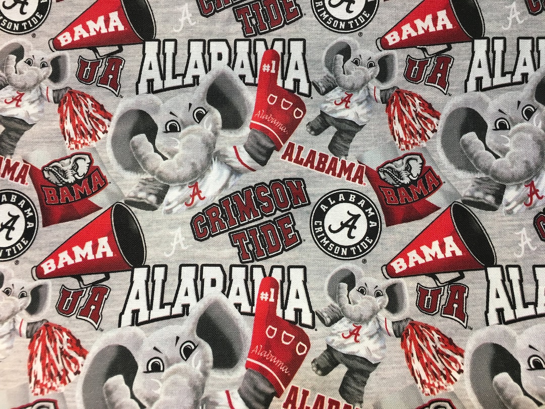 ALABAMA CRIMSON TIDE Ncaa Cotton Fabric Sykel Enterprises - Etsy