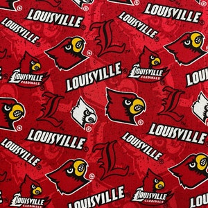 LOUISVILLE CARDINALS ncaa 45&quot; Cotton Fabric Sykel Enterprises