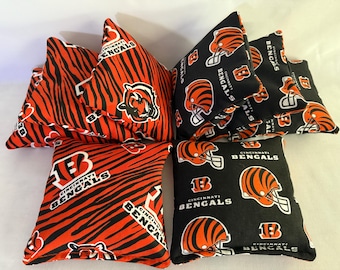 CINCINNATI BENGALS 8 Cornhole Bags Bean Toss 4 Of Each Print 2 Sides