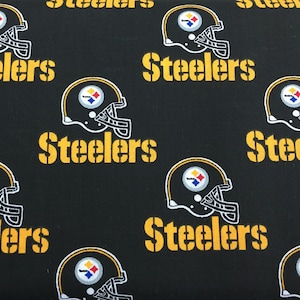 PITTSBURGH STEELERS 60&quot; Wide Cotton Fabric By The Yard By The 1/2 Yard NFL
