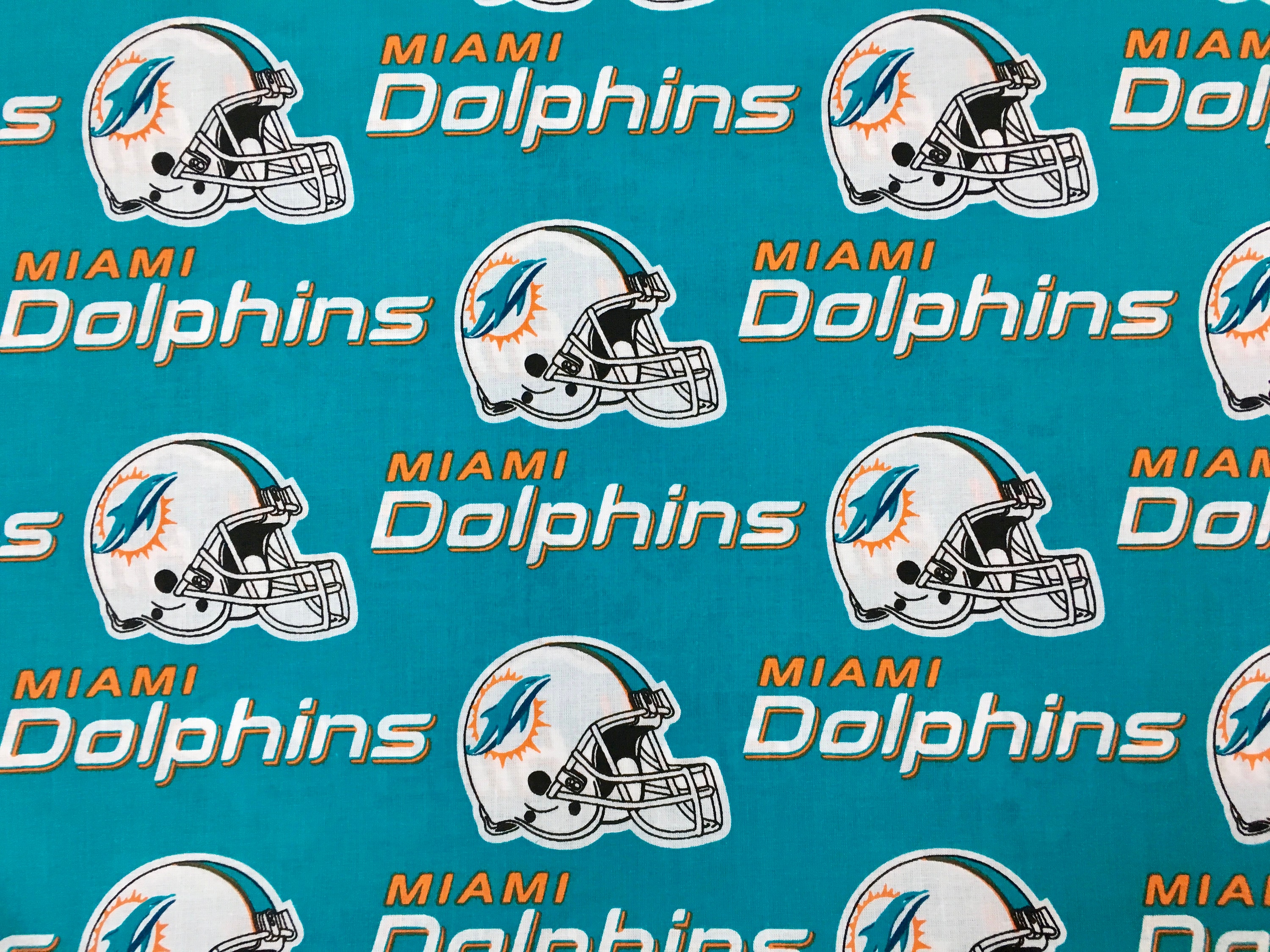 MIAMI DOLPHINS 60 Wide Cotton Fabric By The Yard By The Etsy