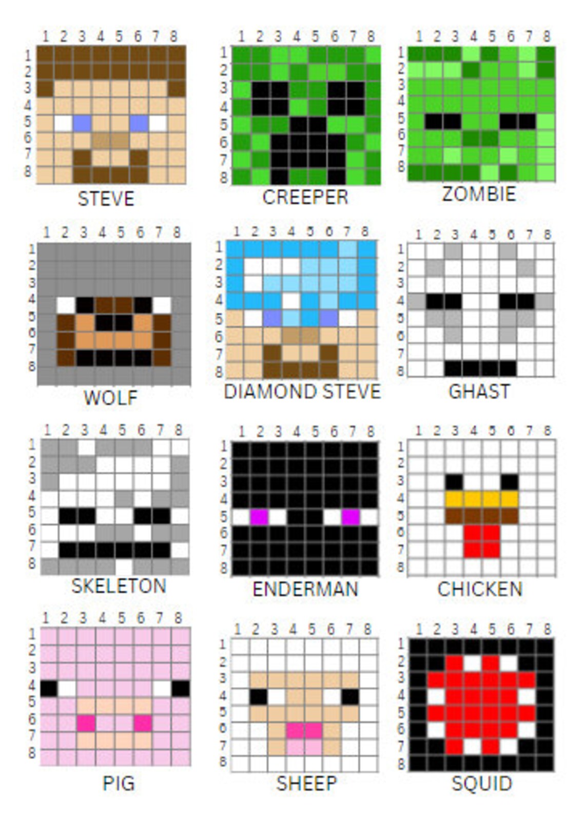 Minecraft DIY Perler Bead Kits Gift Party Activity Etsy