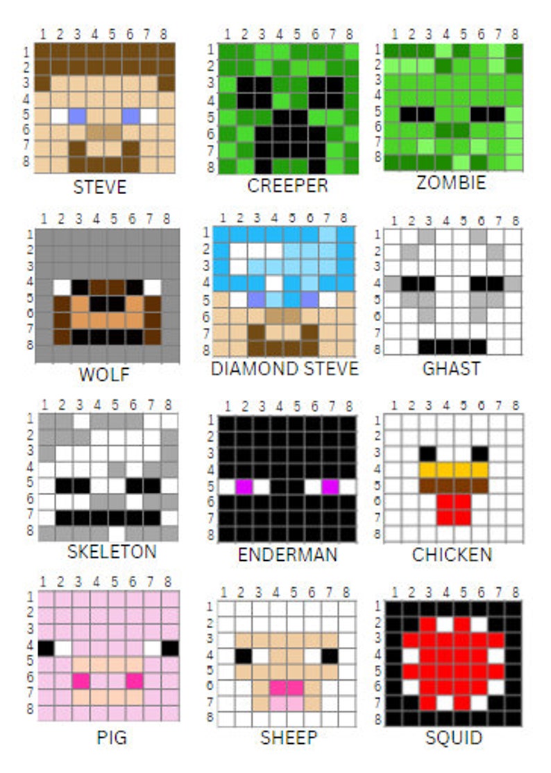 Minecraft DIY Perler Bead Kits Gift Party Activity Etsy