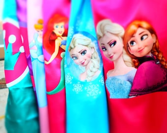 Princess inspired capes. Princess, Frozen, Cinderella, Ariel, Little Mermaid Birthday party favors, capes, dress up, cosplay.