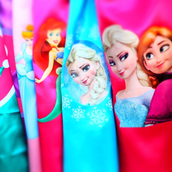 Princess inspired capes. Princess, Frozen, Cinderella, Ariel, Little Mermaid Birthday party favors, capes, dress up, cosplay.