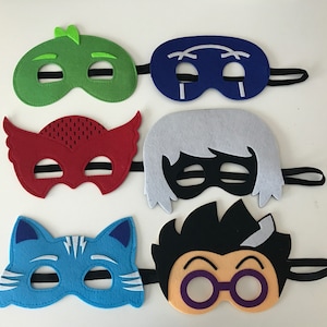 PJ masks and Villains ~ PJ Masks Costume ~ Gekko, Catboy & Owlette birthday party favors, - superhero masks