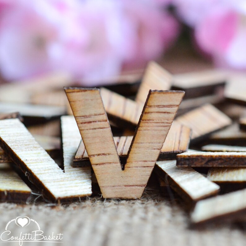 100 Wood Letter V 1 Wooden Alphabet Letters Etsy