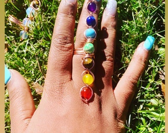 Chakra Copper Stack Ring