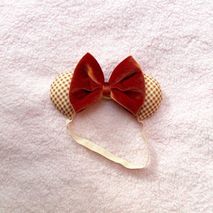 Pumpkin Pie Gingham - Mini Minnie Ears - PREORDER!
