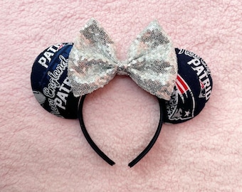 New England Patriots - Silver/Logo - Minnie Ears - PREORDER!