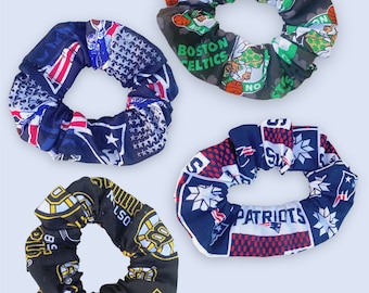 New England Sports Fan - Patriots, Boston Celtics, Bruins - Scrunchies - Discount Code in Description!