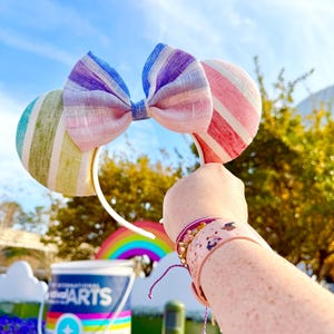 Rainbow Connection Stripes - Minnie Ears - PREORDER!