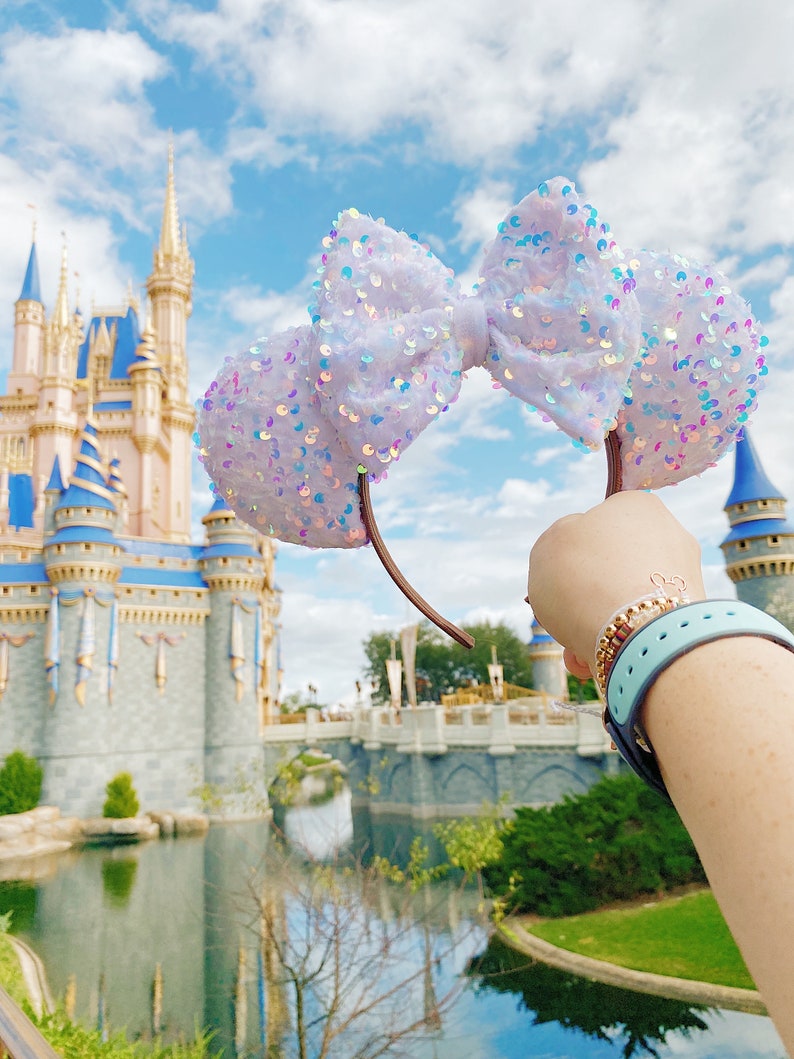 Arendelle White Fantasyland Sequin Mini Minnie Ears For Infants & Little Ones PREORDER image 4