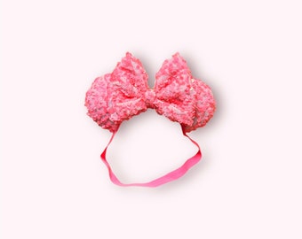 Confectionary Coral Pink Sequin - Mini Minnie Ears - For Infants & Little Ones!