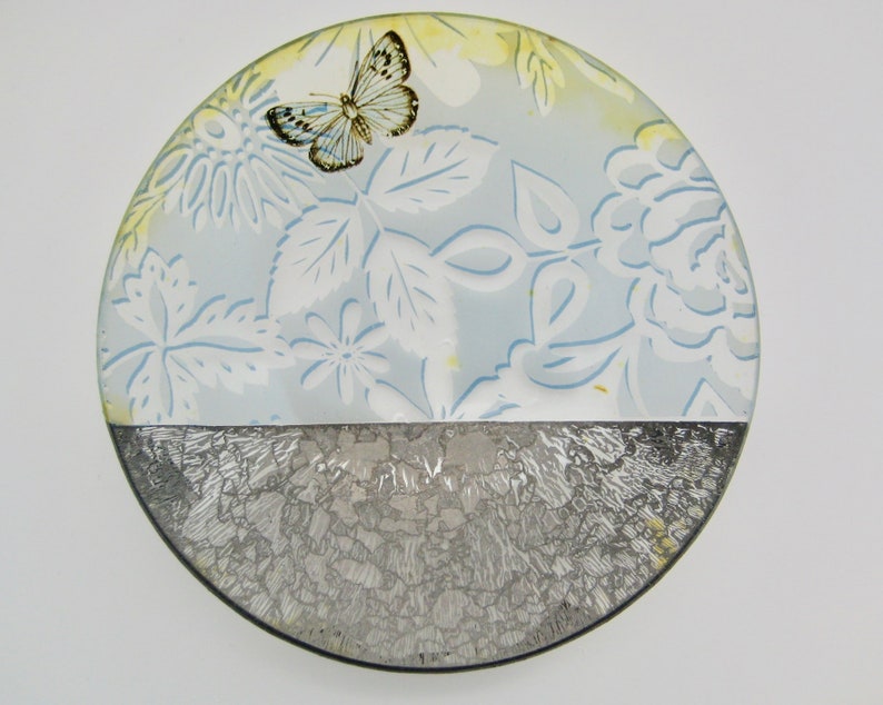 Lace Butterfly Glass Trinket Bowl Ring Dish