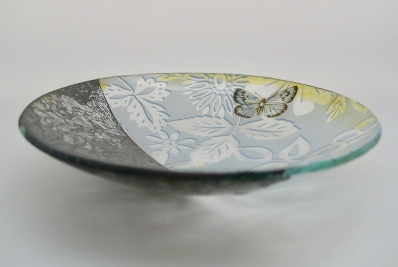 Lace Butterfly Glass Trinket Bowl Ring Dish