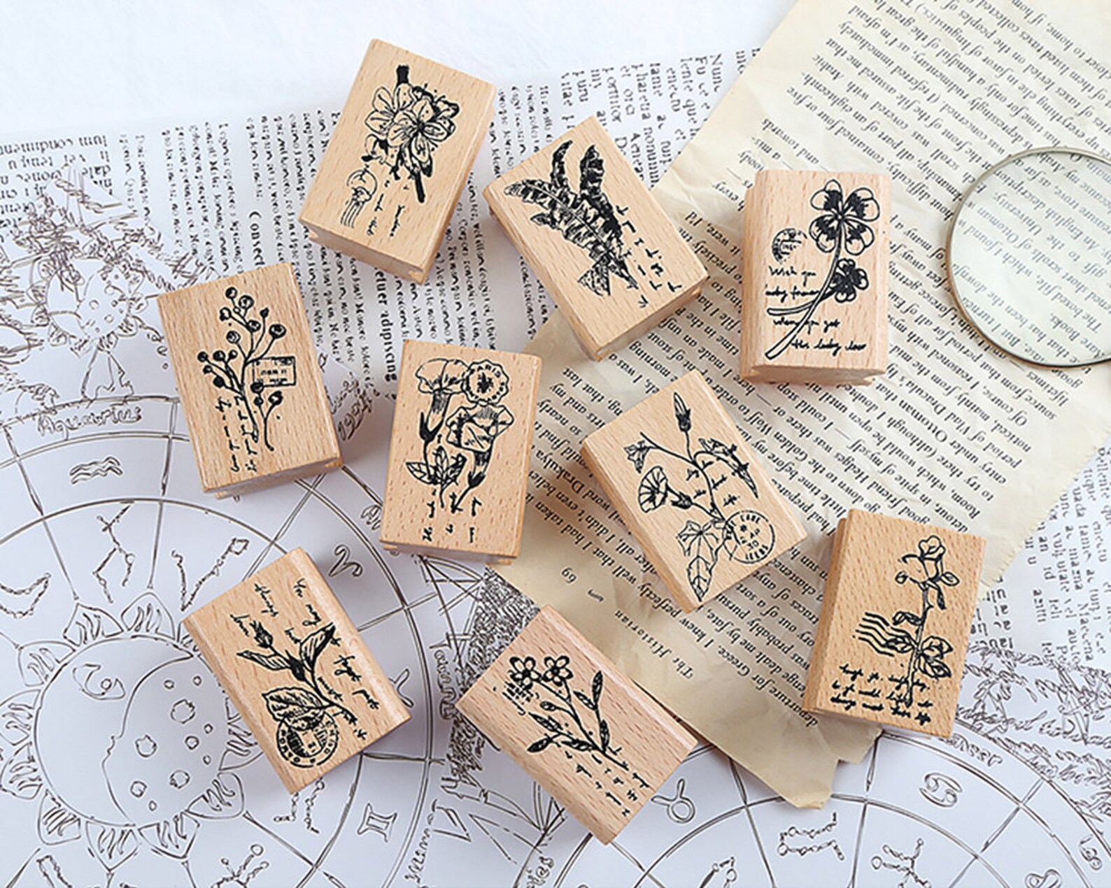Flowers Rubber Stamp Vintage Rubber Stamp Wooden Rubber Etsy