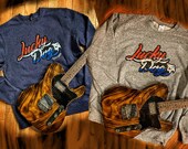 Lucky Dog Guitars sweatshirts - Choose heathered blue or heathered gray - Red White & Blue Distressed logo - High Quality