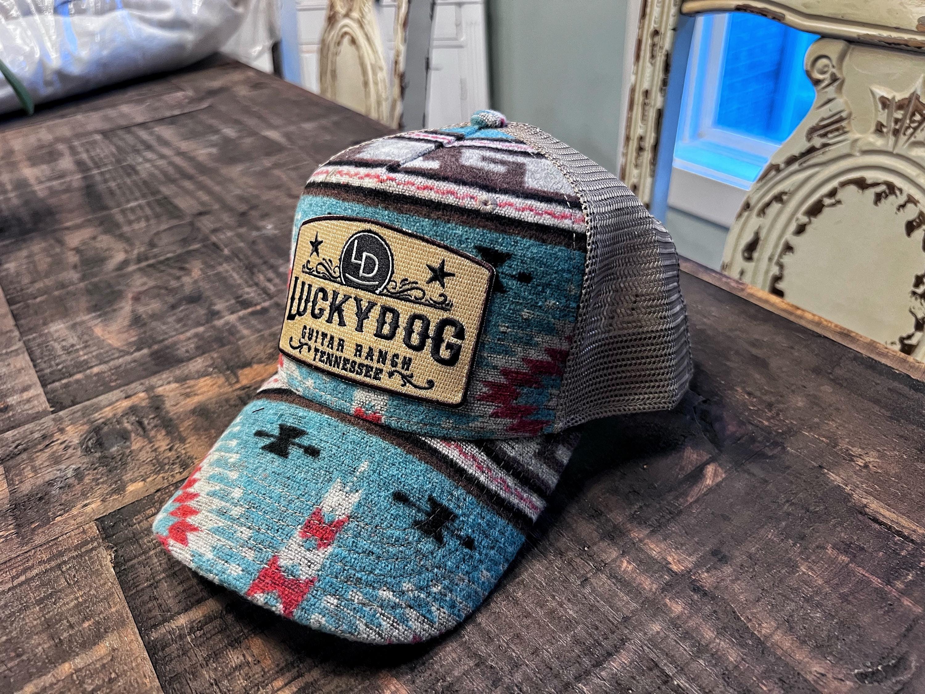 Vintage Trucker‎ Hat Blue Customized Western Native Tribal Turquoise Glitter Western Trucker Hat Turquoise - Etsy main image 3