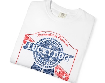 Lucky Dog Guitars T-shirt Retro Vintage T-shirt Country Music Outlaw USA stars Country Music Outlaw Biker Guitar
