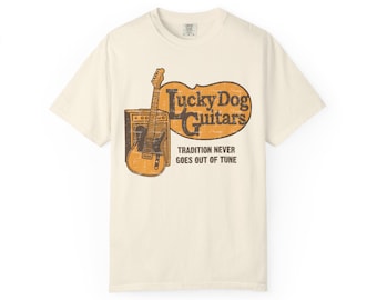PREMIUM Comfort Colors Lucky Dog Guitars Tradition Never Goes Out of Tune 2025 T-shirt &#39;Merica Country Store Country Music Tennessee