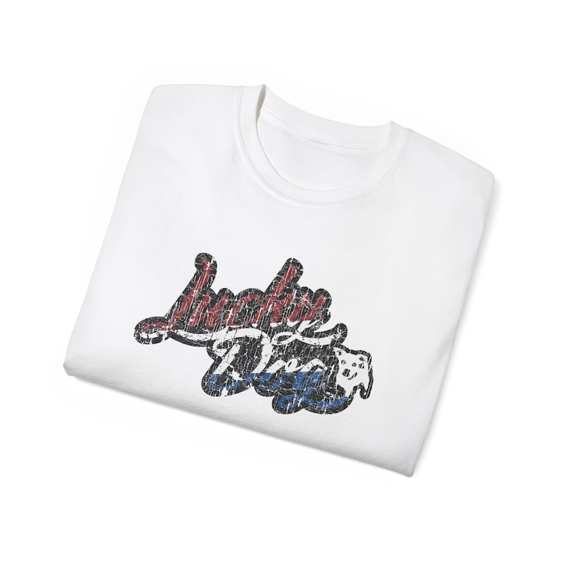 Retro Lucky Dog Guitars Red White Blue T-shirt 'Merica Logo Style OG Vintage America Patriotic Nashville Guitar Reissue image 7