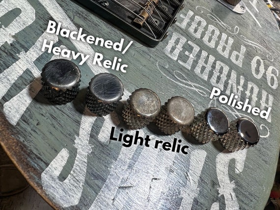 Lucky Dog Custom Relic d Heavy knurled Nickel Guitar SINGLE Knobs