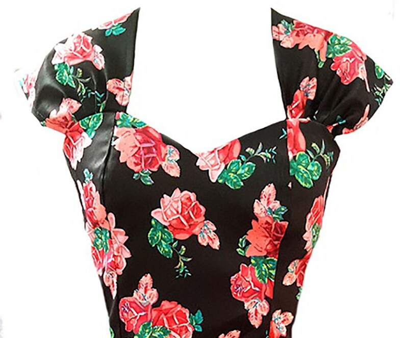 Pin Up Pencil Ruby Dress in Wiggle Rockabilly Party Dress