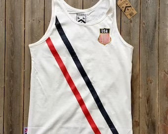 Camiseta sin mangas Vintage USA para adultos y jóvenes