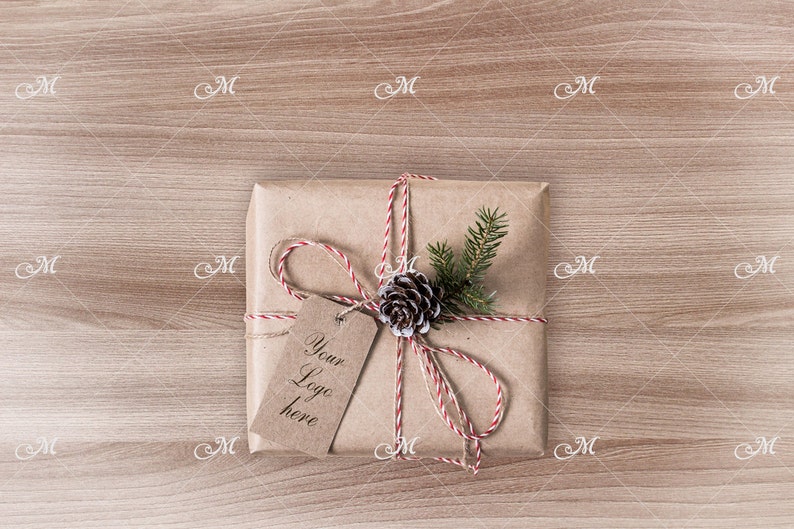 Download Christmas Gift Box Mock-up with Tag / PSD / Mockup | Etsy