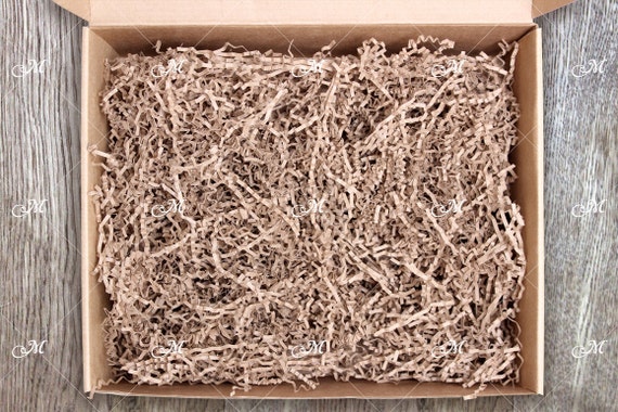 Download Mock Up Of Gift Box Opened Cardboard Box With Tissue Crinkles Etsy