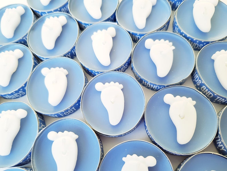 baby boy shower favours tealights