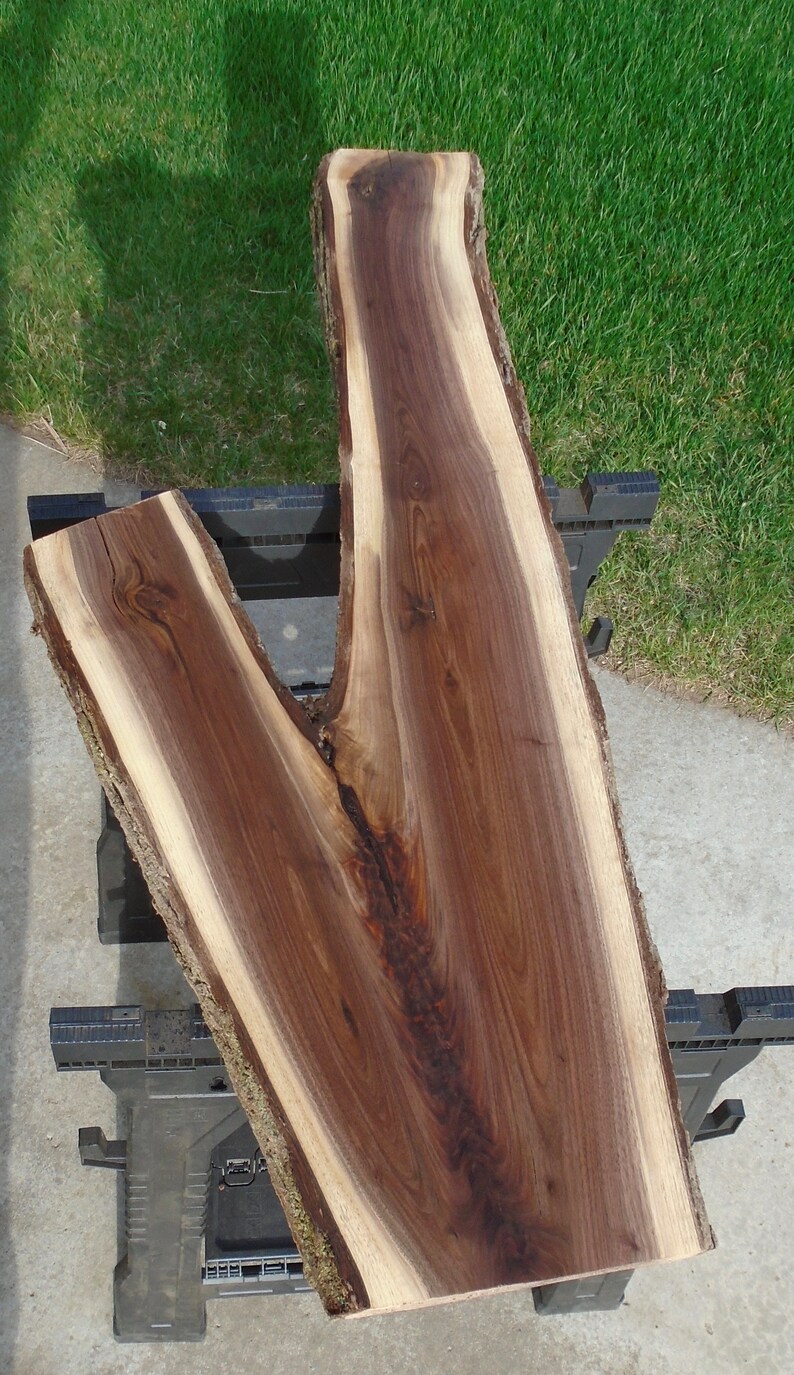 Black Walnut Live Edge Lumber Slab Table Craft Art Bar 52 Long 13 to 20 Wide 2 116 Thick Planed Sanded