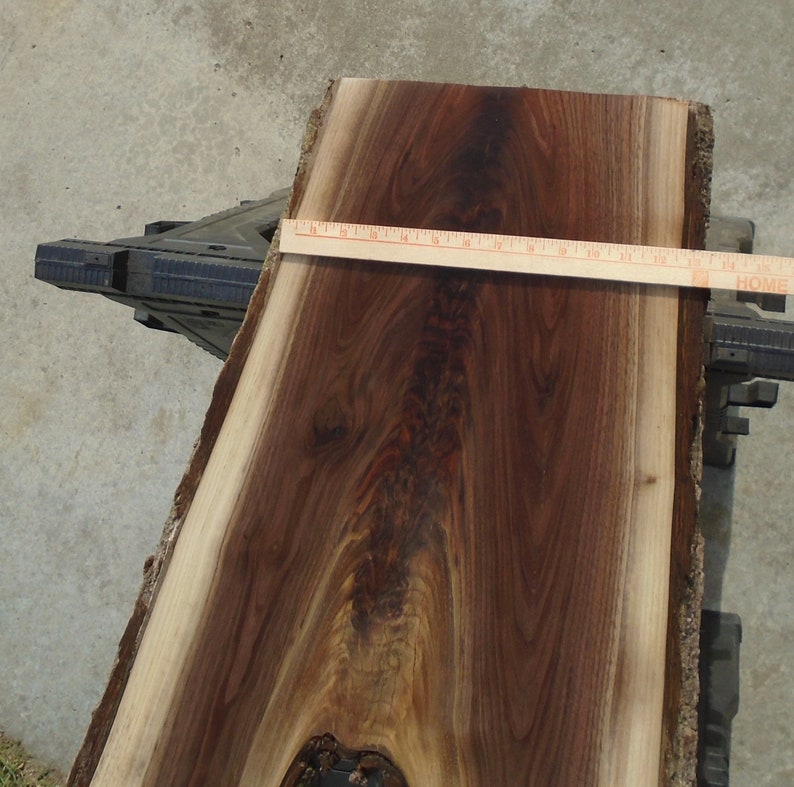 Black Walnut Live Edge Lumber Slab Table Craft Art Bar 52 Long 13 to 20 Wide 2 116 Thick Planed Sanded