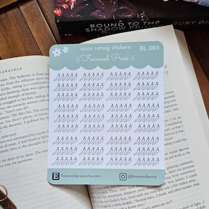Spice Rating, Movie and Book Tracker Planner Journal Stickers, Sticker Sheet, Book Lover, 5 Spice Rating Sticker