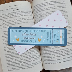 Slow Burn Romance Lover, Bookmark Ticket, Book Club Ticket, Romance Tropes, Booklovers Bookmark,  Cute Bookmark, Bookish Gift