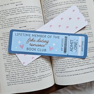 Fake Dating Romance Lover, Bookmark Ticket, Book Club Ticket, Romance Tropes, Booklovers Bookmark,  Cute Bookmark, Bookish Gift