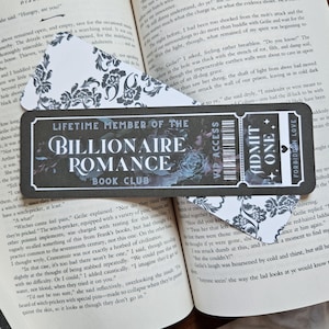 Billionaire Romance Lover, Bookmark Ticket, Book Club Ticket, Romance Tropes, Booklovers Bookmark,  Cute Bookmark, Bookish Gift, Boyfriend