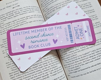 Second Chance Romance Book Club Ticket Bookmark